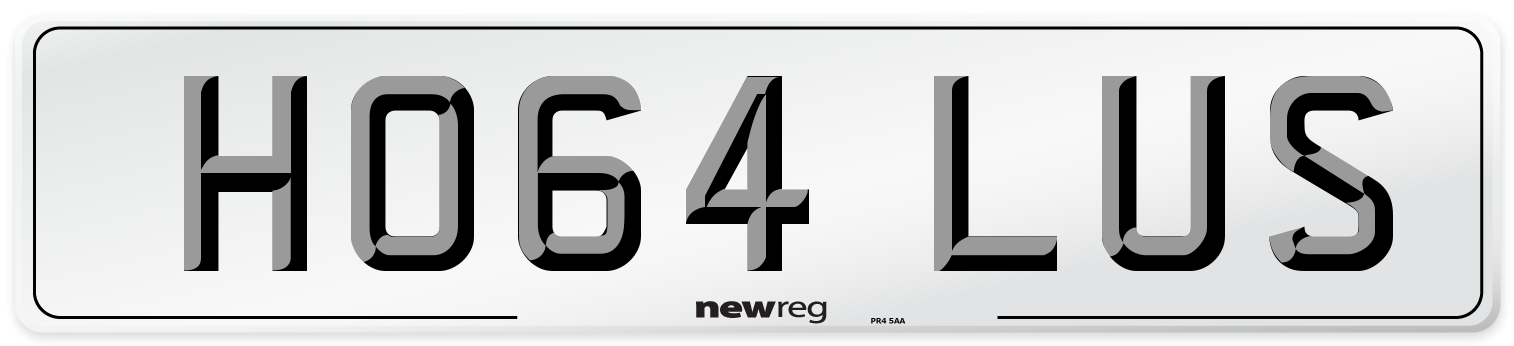 HO64 LUS Number Plate from New Reg